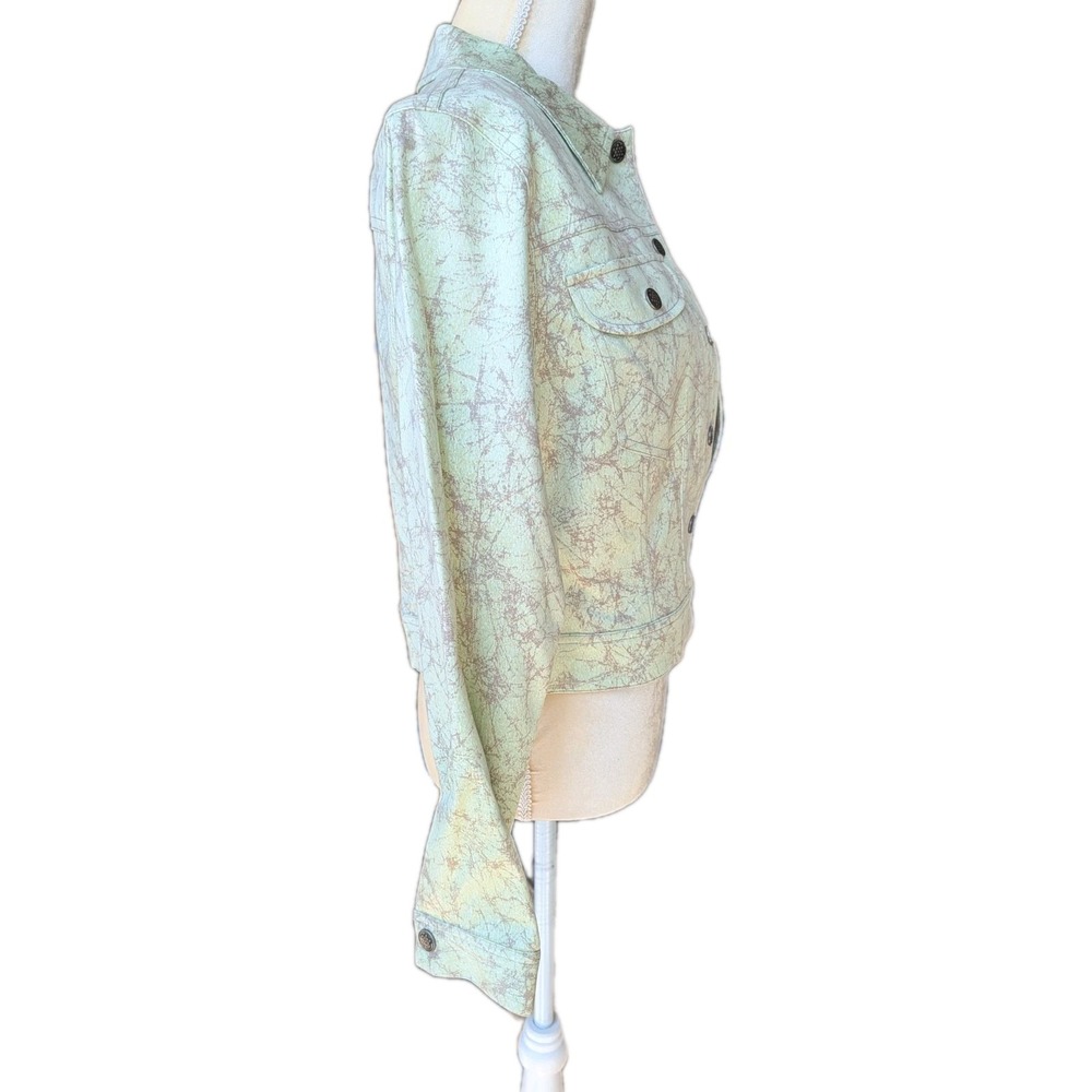 NWT Paolo Santini Studio Women's Jacket Denim‎ Style Size 10 Splash Line Gray - Picture 4 of 6
